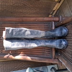 Bed Stu Black Leather Knee-High Boots